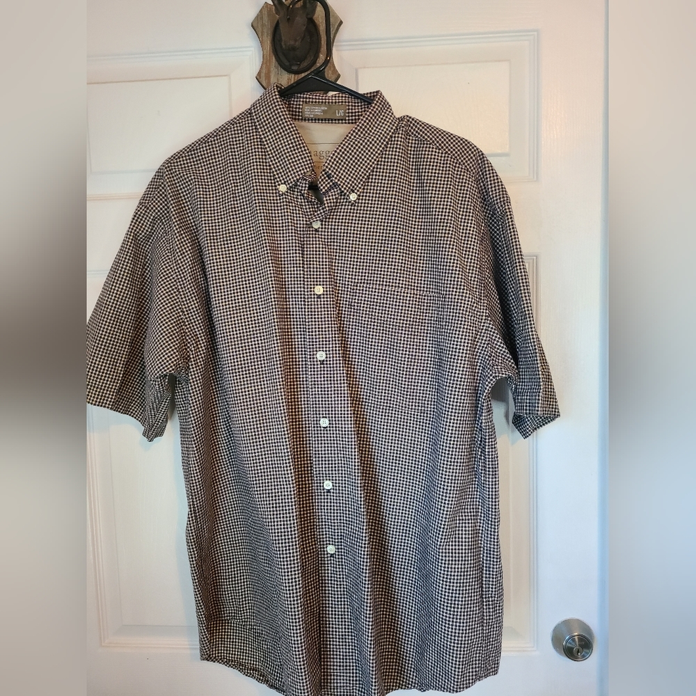 Hagger Generations Men's Classic Short Sleeve Button Down Shirt, Size: Large